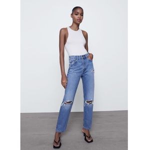 Zara ripped mom fit jeans